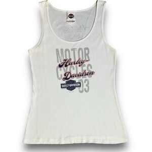 White Harley Davidson Ribbed Tank Top